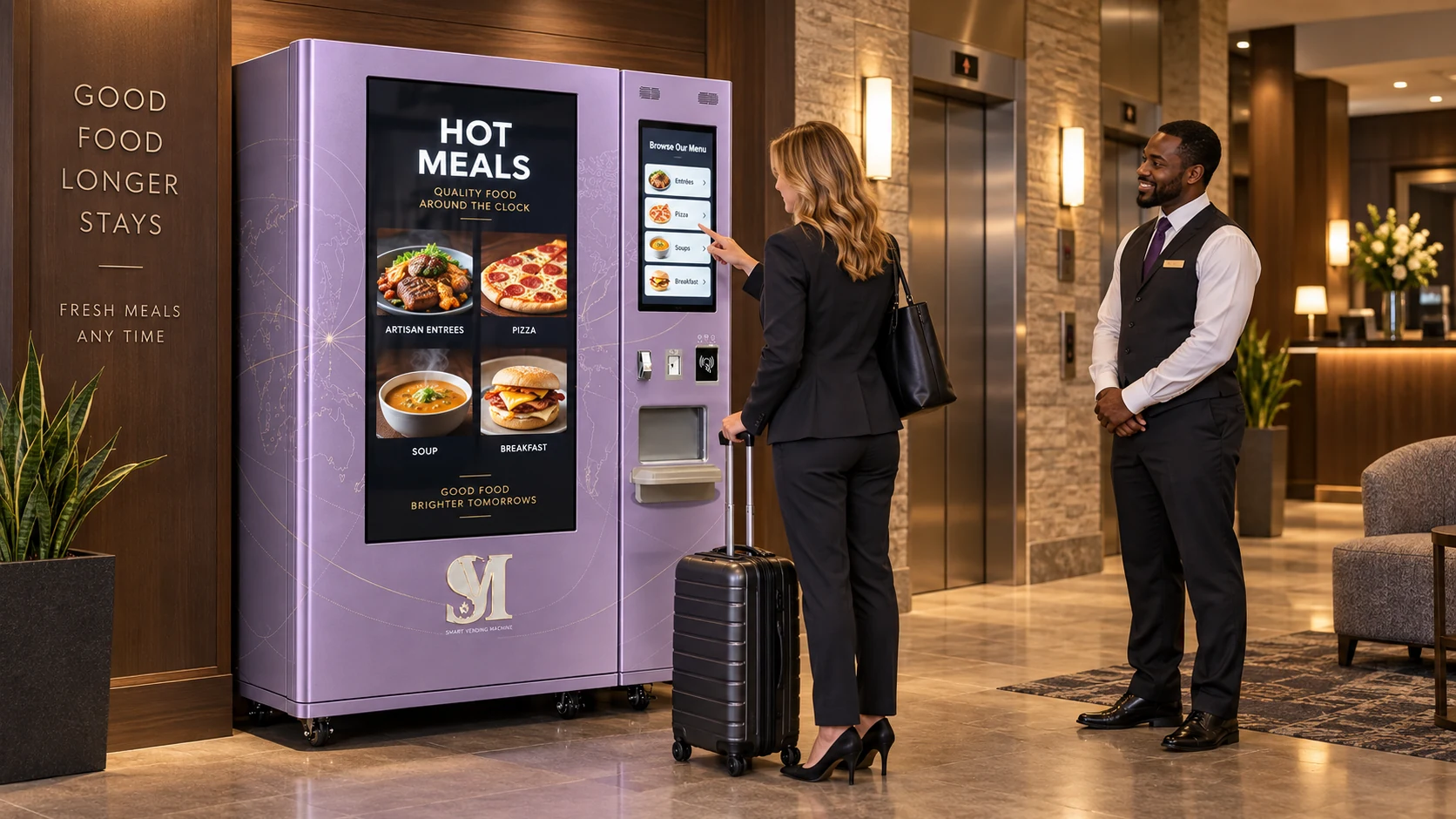 Hotels and Extended Stay environment with an SVM hot food station