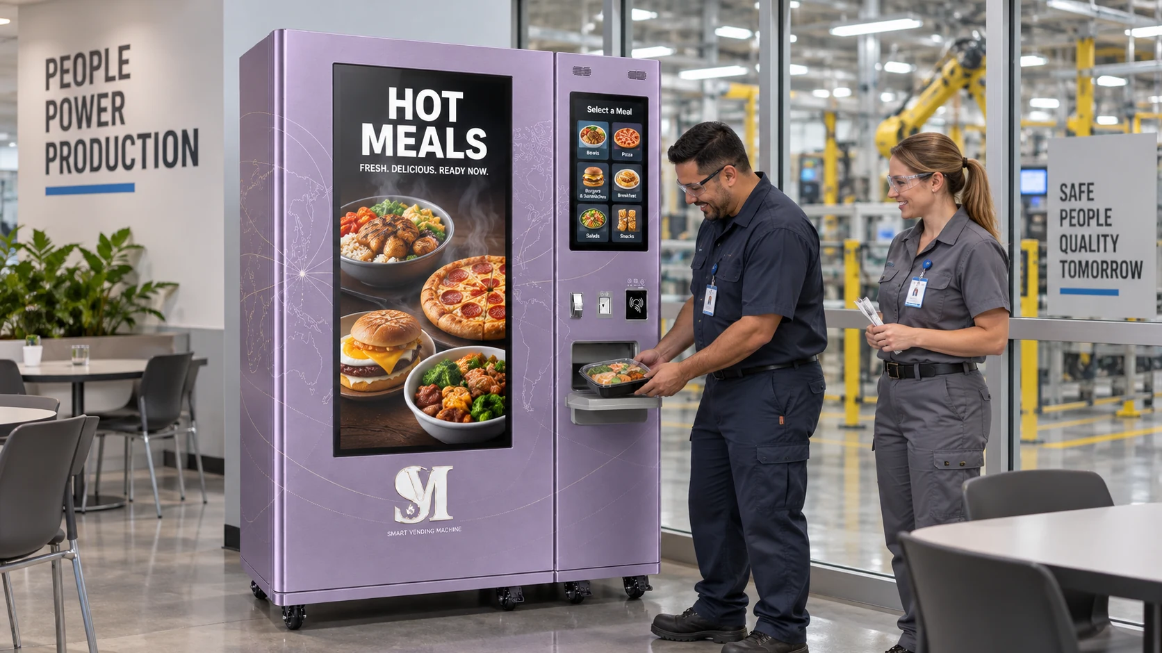 Manufacturing and Plants environment with an SVM hot food station